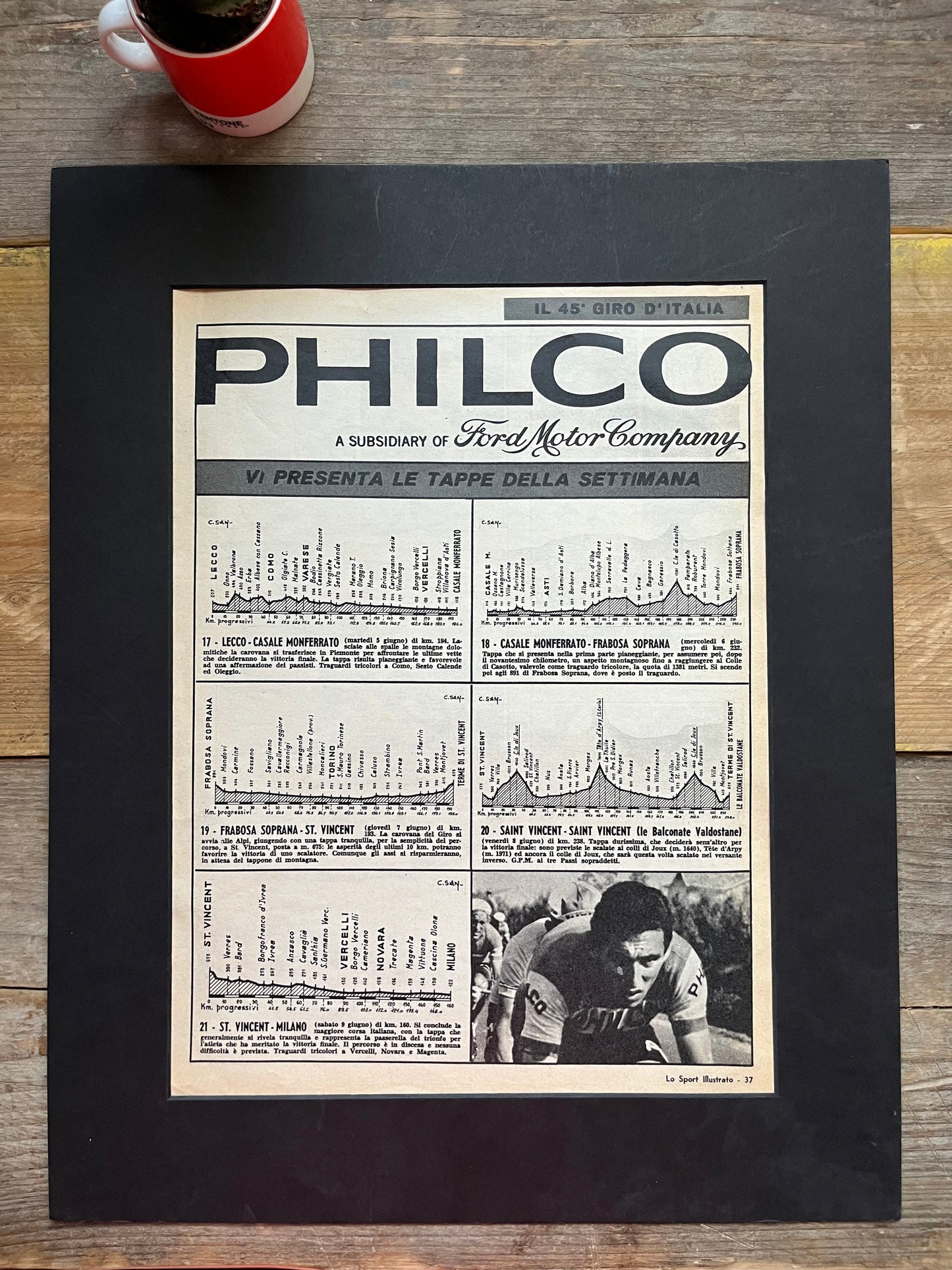 Philco Giro d'italia advertisement 1963