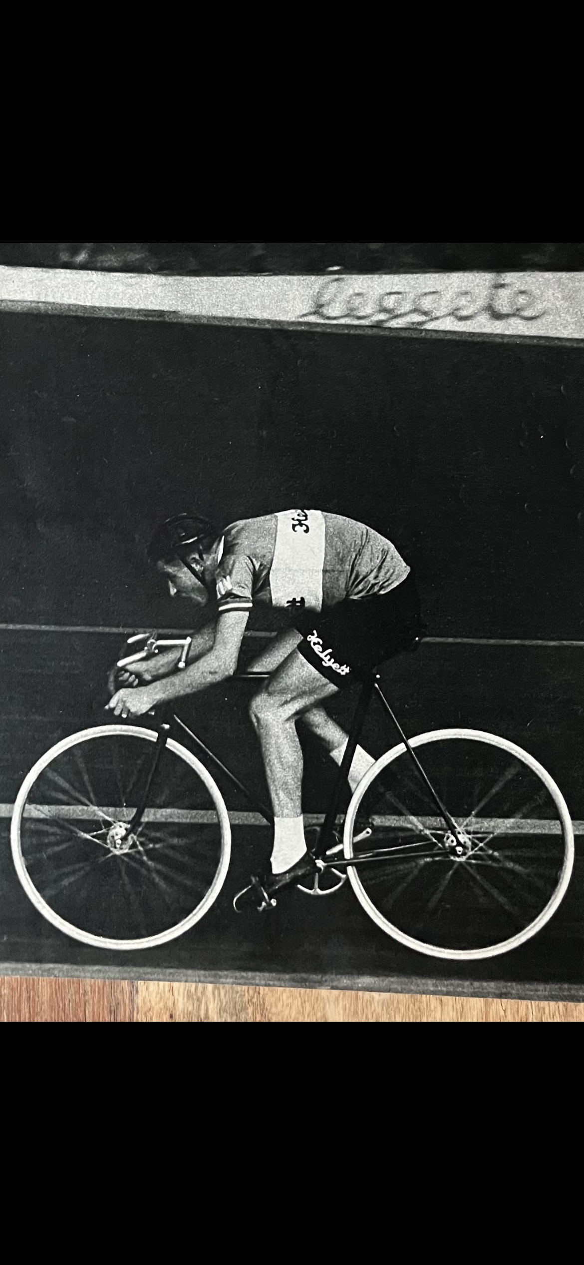 Vintage cycling poster 1957 Track / Pista Jacques Anquetil