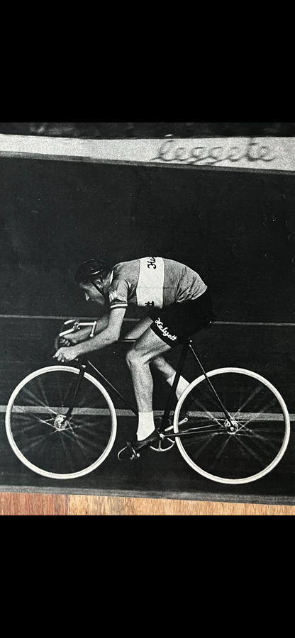 Vintage cycling poster 1957 Track / Pista Jacques Anquetil