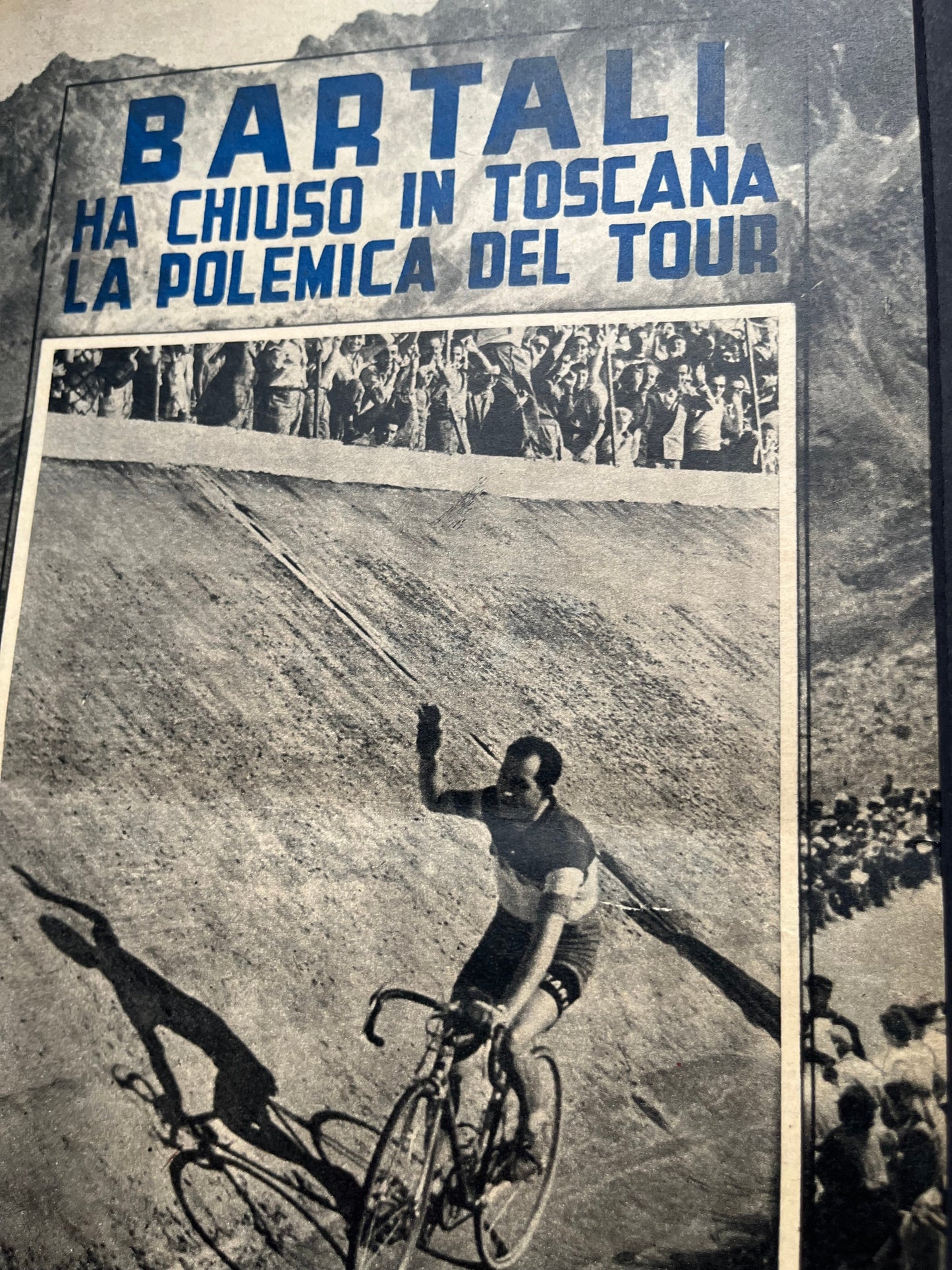 Gino Bartali 1952 Giro d'Italia / Campari vintage cycling print c1950