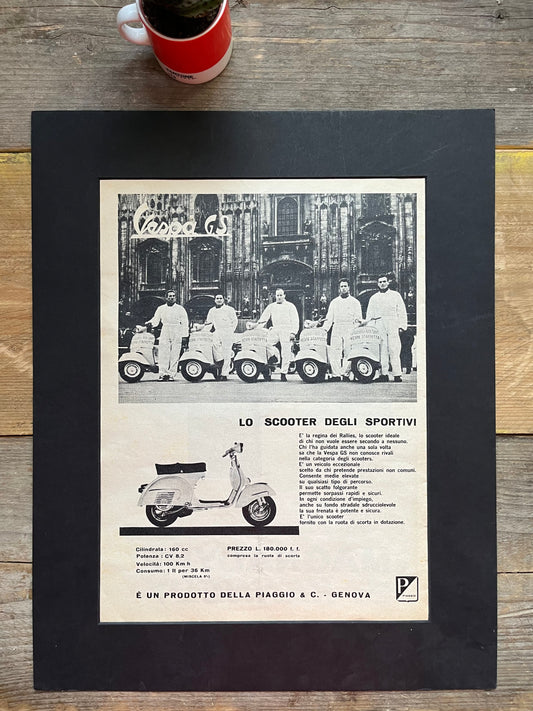 Vintage Vespa scooter advertisment print 1963