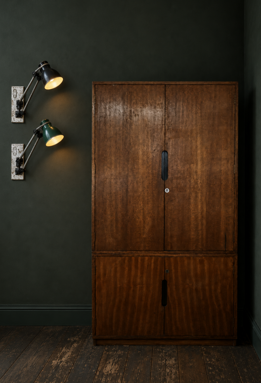 Vintage 1960s brutalist School Iroko cupboard Mid Century By Enham