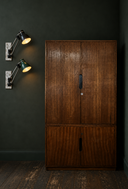 Vintage 1960s brutalist School Iroko cupboard Mid Century By Enham