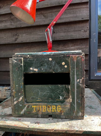 Tuborg Danish beer crate with lid c1950s