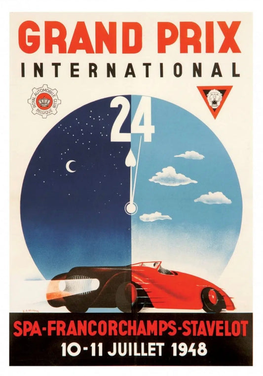 Belgian Grand Prix poster 1948 Spa