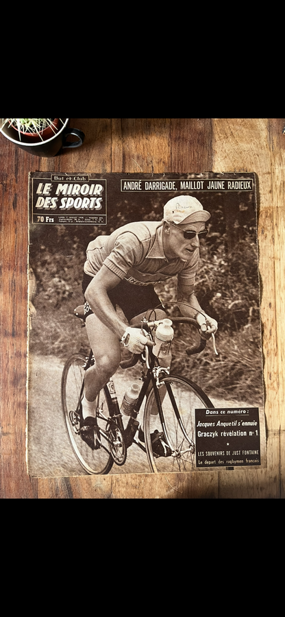 Vintage Tour de France cycling print - Andre Darrigade 1958