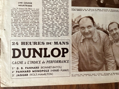 Le Mans Vintage motor racing magazine print original c1954