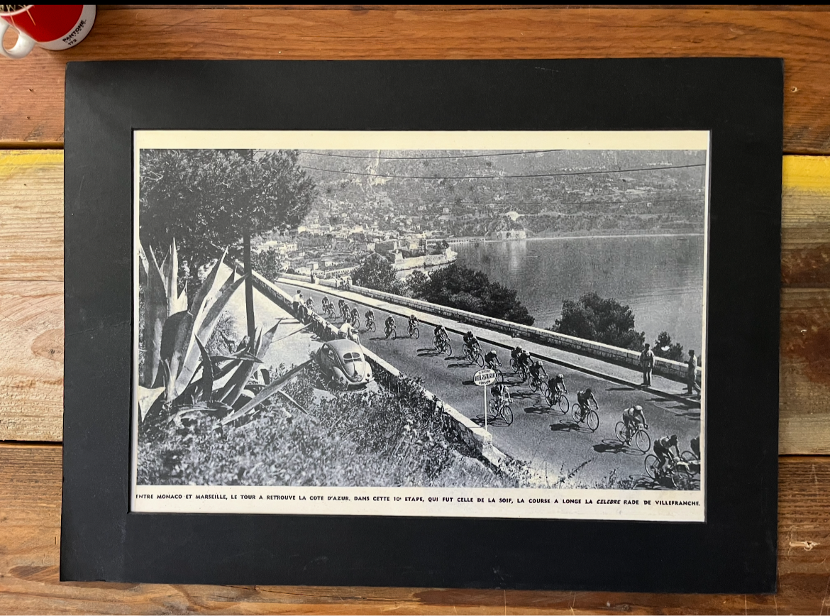 Tour de France print Monaco Vintage 1950s