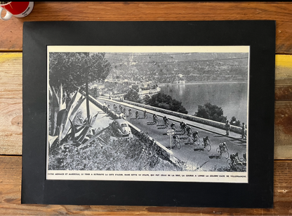 Tour de France print Monaco Vintage 1950s