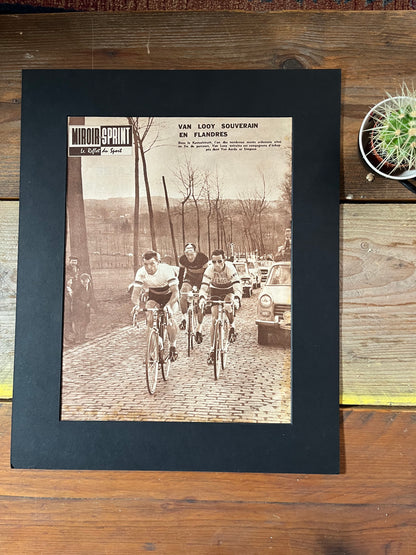 Vintage Cycling Print - Tour de Flanders, Tom Simpson, Rik Van Looy Original c1961