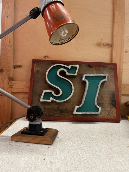 “Si”1960s shop lettering - Cast alloy