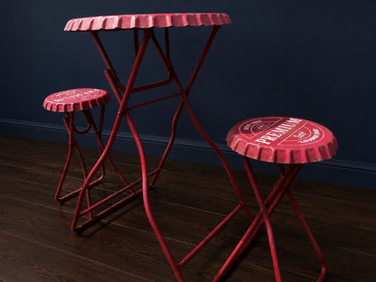 Vintage bottle top bar chair and table set