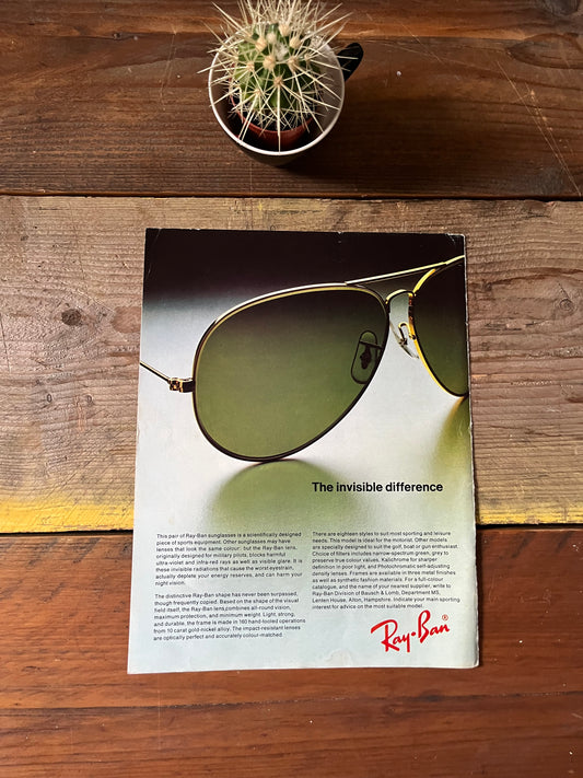 Ray Ban sunglasses advertisement- 1970s