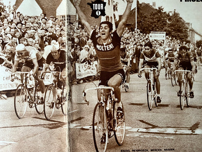 Vintage Tour de France cycling print Eddy Merckx Roger Pingeon 1969