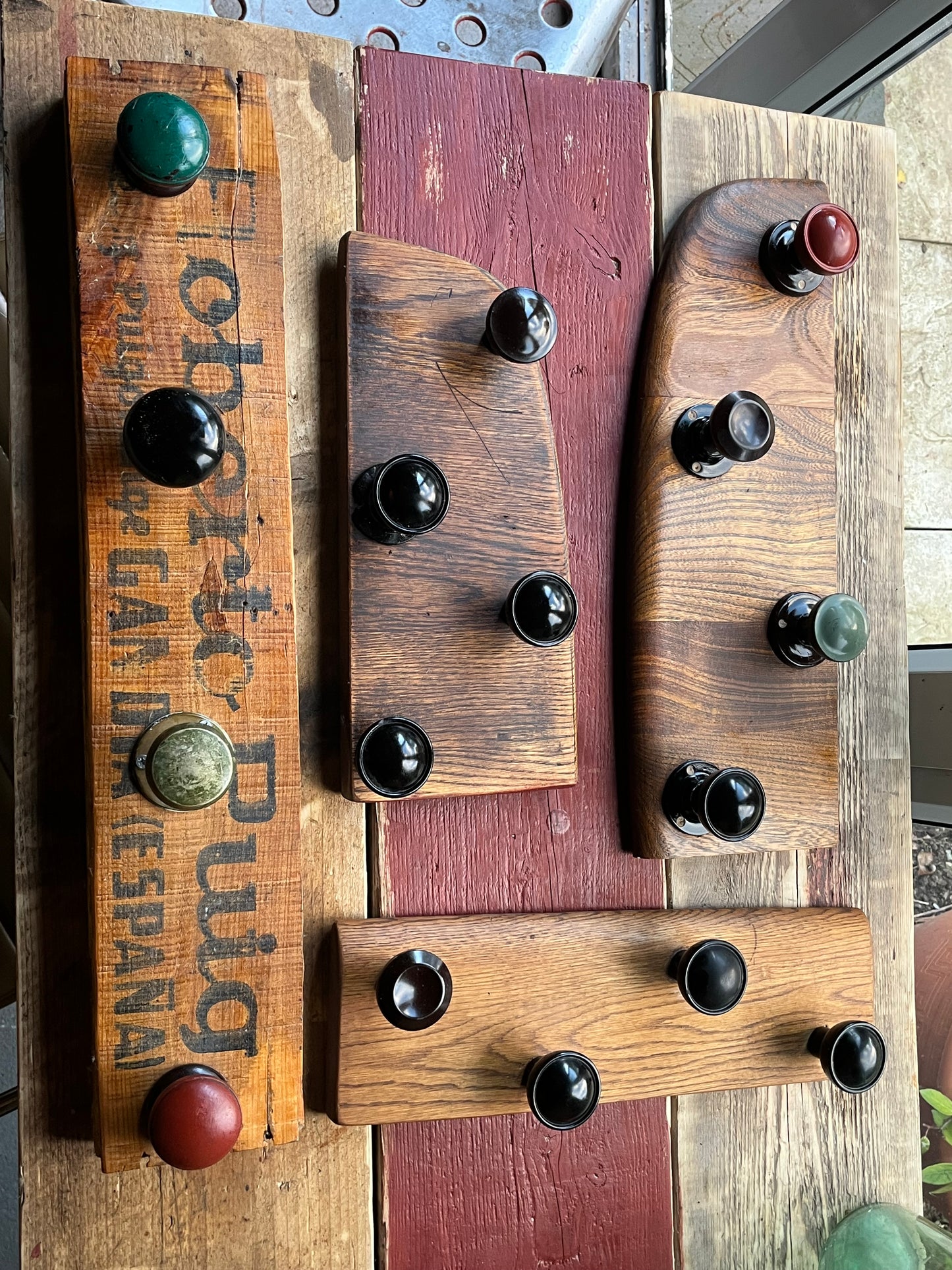 Reclaimed elm Doorknob coat hanger