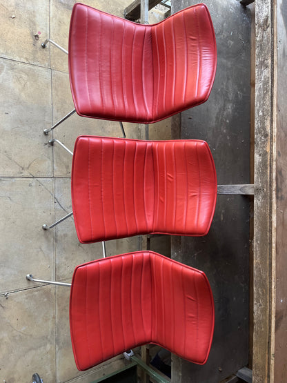 ARPER CATIFA 46 STUDIO / OFFICE CHAIR RED LEATHER