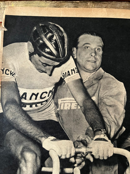 Vintage Cycling Print - Fausto Coppi Gino Bartali 1953 Pista