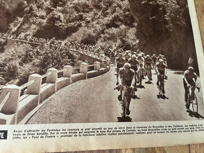 Vintage Tour de France cycling print c1951 Gorges de Cavirac