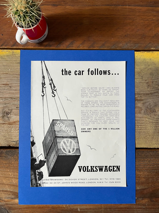 Vintage VW Volkswagen Beetle advertising print - 1960s