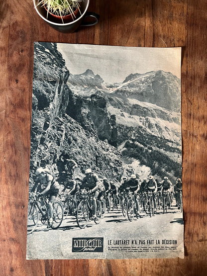 Vintage Tour de France cycling print - Mt Lautaret