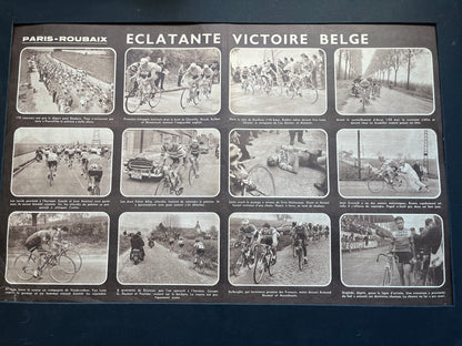 Vintage Cycling Print -Paris-Roubaix Race, Original 1959