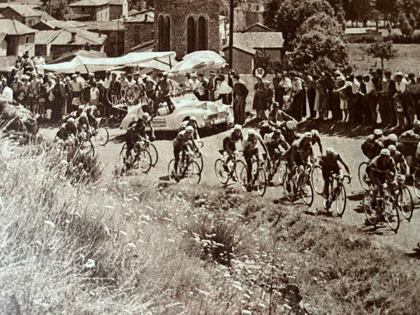 Vintage Tour de France cycling print 1958 Montluchon