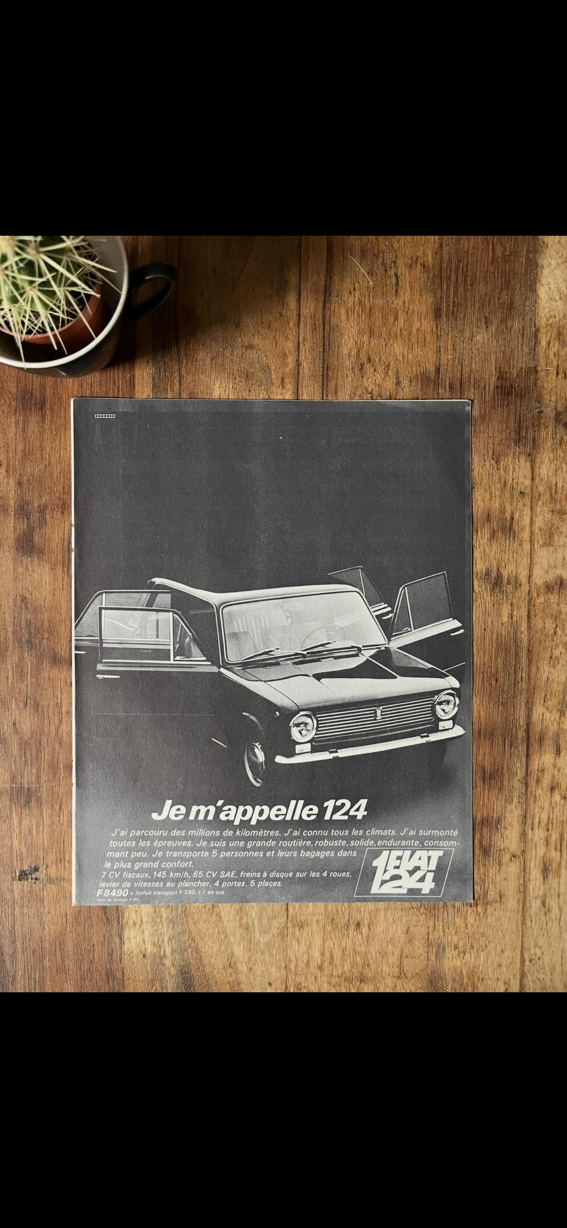 Vintage Fiat 124 Advertisement, 1967