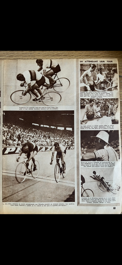 Vintage Tour de France cycling print c1953