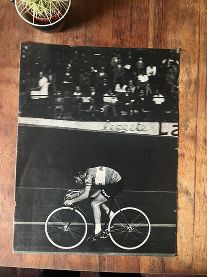 Vintage cycling poster 1957 Track / Pista Jacques Anquetil