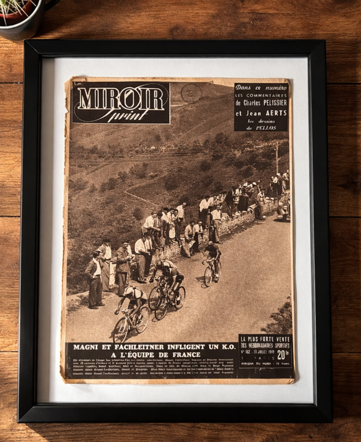 Vintage Tour de France cycling print 1949 San Sebastián - Pau