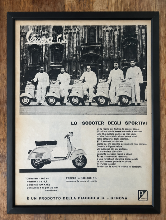 Vintage Vespa scooter advertisment print 1963
