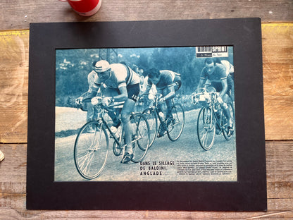 Vintage Cycling Print - Tour de France, Baldini/Anglade, Original 1950s