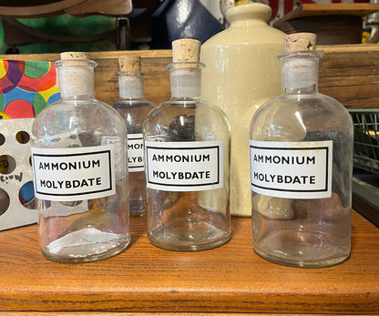 Vintage Ammonium Molybdate chemical bottle / Vase - 36 available