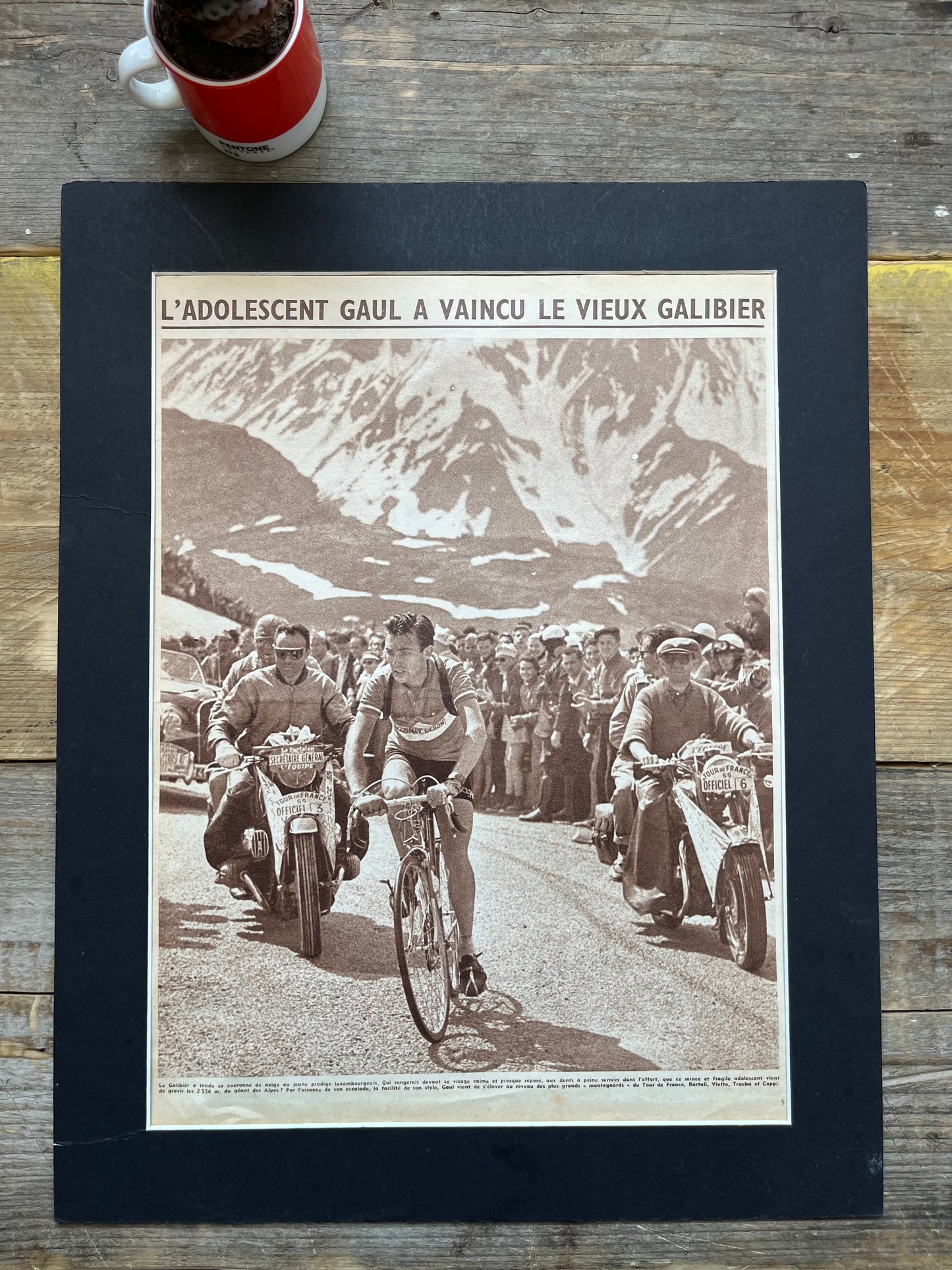 Vintage Cycling Print -Tour de France, Charly Gaul Col du Galibier