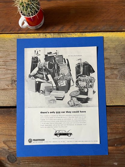 Vintage VW Volkswagen Squareback Type 3 advertising print - 1960s