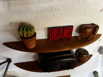 Custom made reclaimed elm shelving