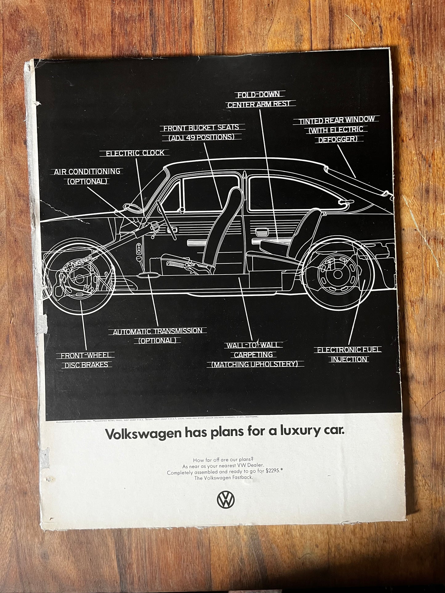 Vintage VW Volkswagen fastback advertisement - 1966