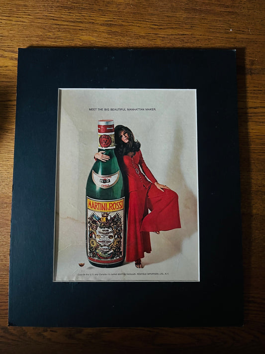 Vintage Martini  advertising Print -1968