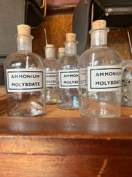 Vintage Ammonium Molybdate chemical bottle / Vase - 36 available