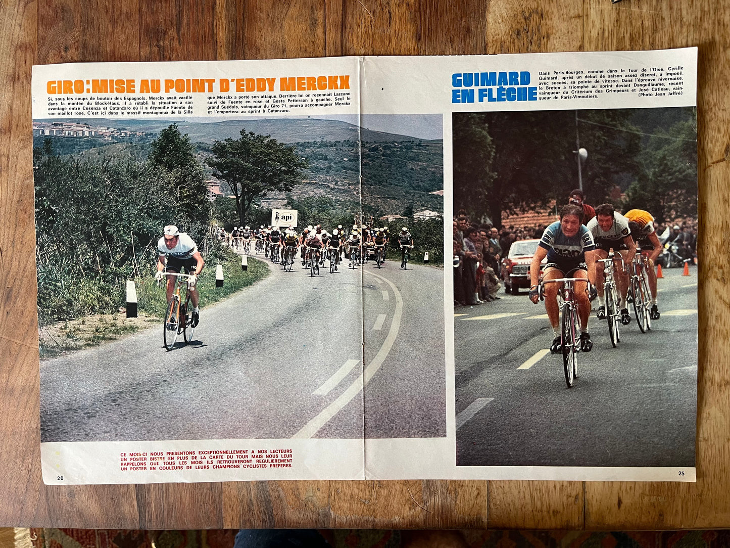 Vintage cycling print 1972 Eddy Merckx