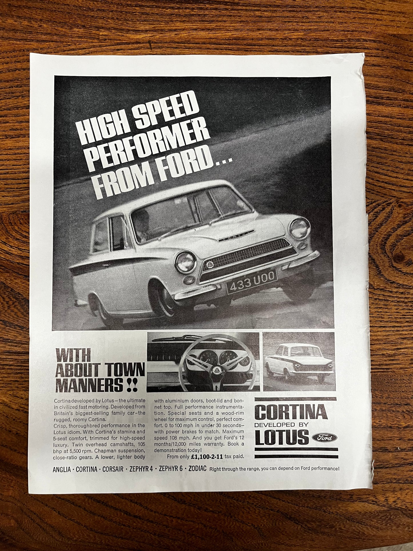 Ford Lotus Cortina original advertisement