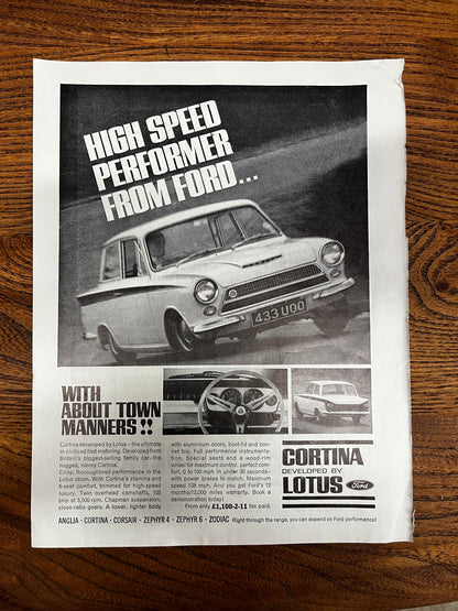 Ford Lotus Cortina original advertisement
