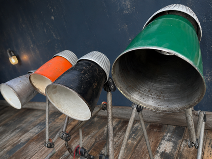 Vintage LoVo industrial wall lamps c1960s (PAIR)