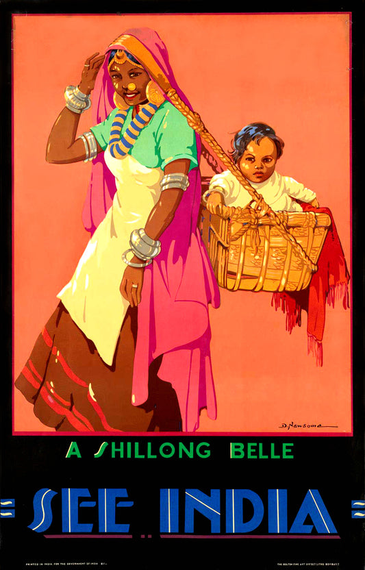 Vintage travel poster India - A Shillong Belle