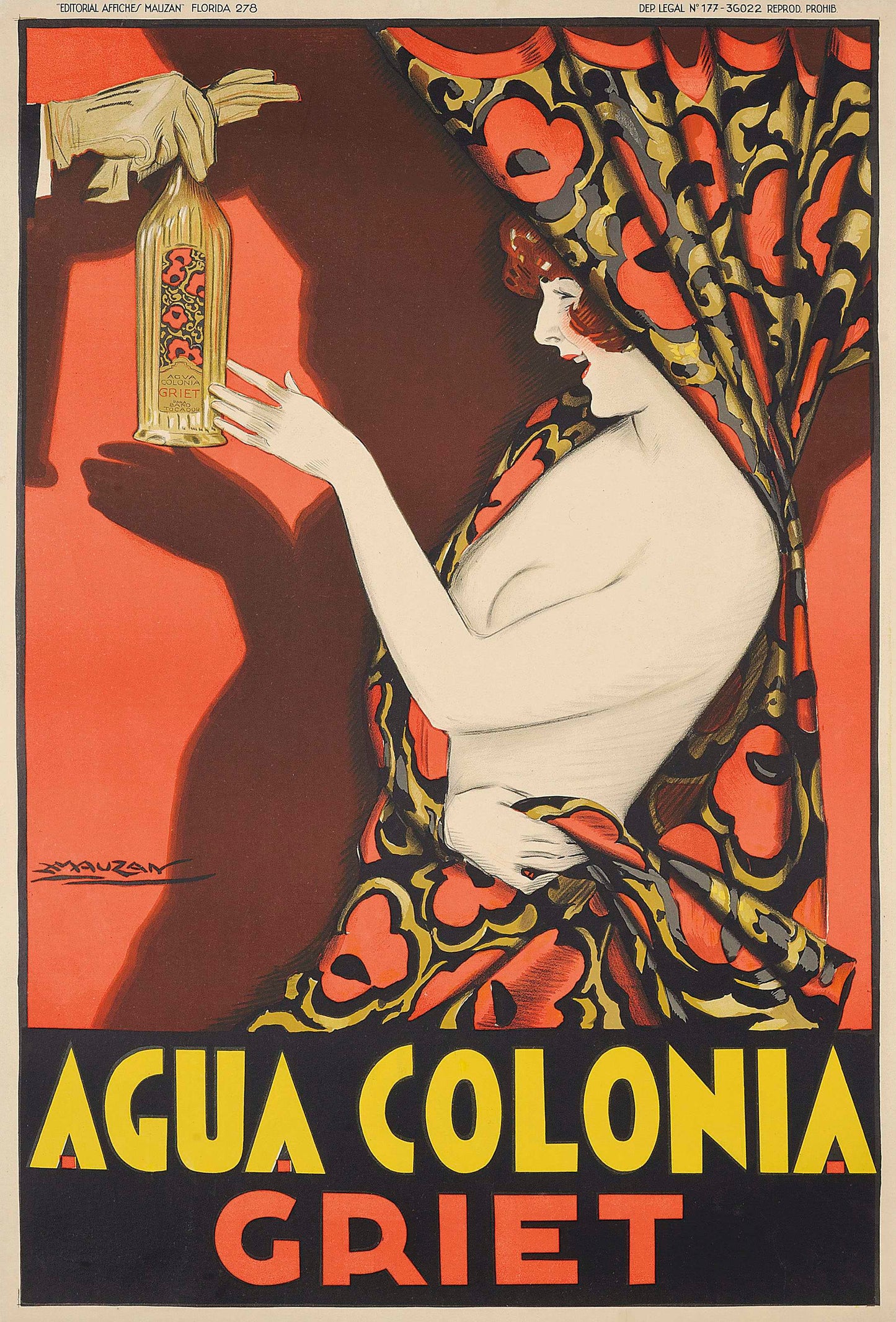 Agua Colonia Griet vintage poster by Achille Mauzan 1928