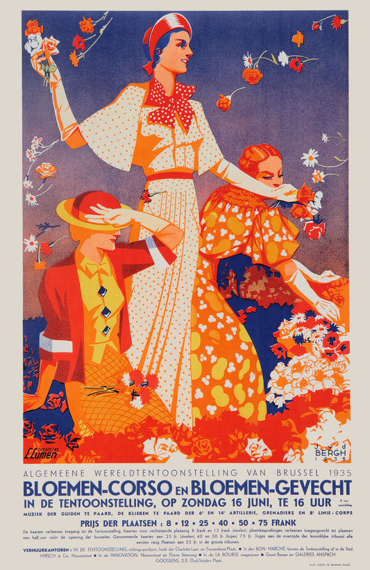 Vintage Belgian poster - Algemene Wereldtentoonstelling van Brussel 1935, Joseph Van den Bergh