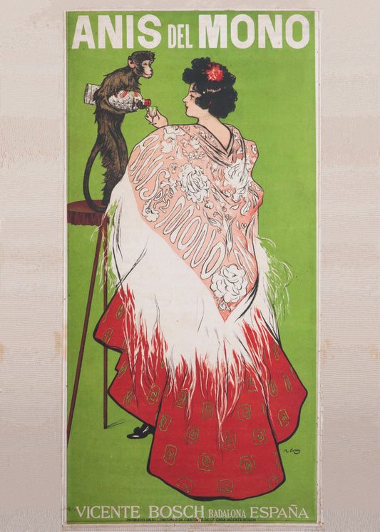 Vintage Advertising Poster - Anis de Mono - Ramon Casas