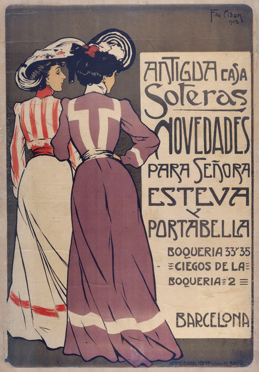 Vintage Advertising Poster - Antigua Casa Soteras, Barcelona c1902