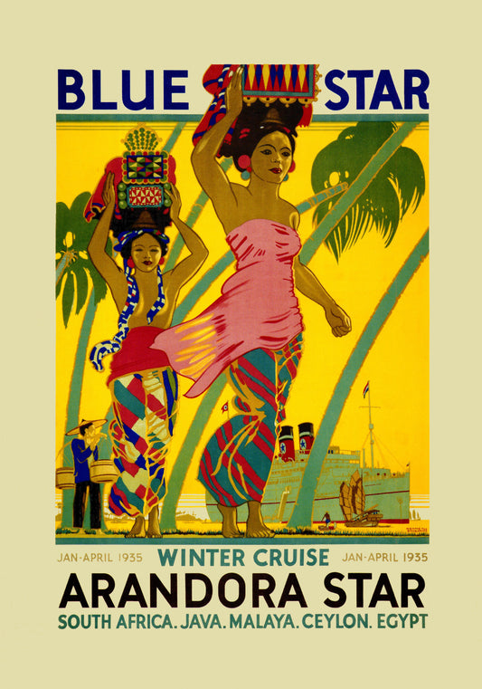 Vintage travel poster Arandora Star c1935 Winter Cruise