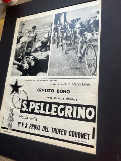 San Pellegrino Giro d'italia advertisement 1961 Ernesto Bono